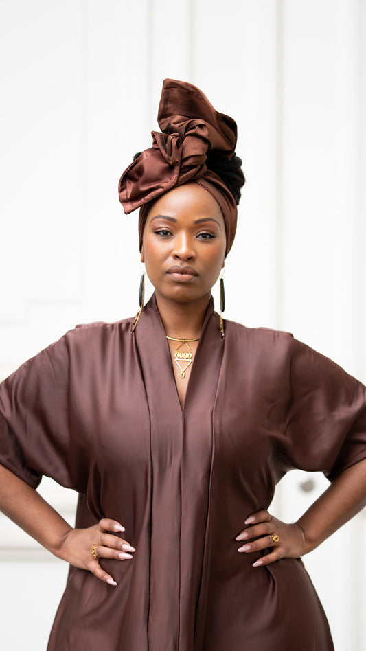 Look Complet  – Robe Dunia & Turban Assortis